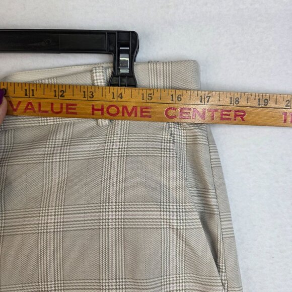 H&M Ankle-Length Plaid Slacks Size 14 Beige Checkered Preppy Academia New - Picture 8 of 10
